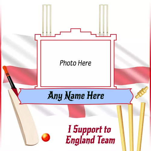 Icc World Cup 2023 Support Team England Photo Frame With Name